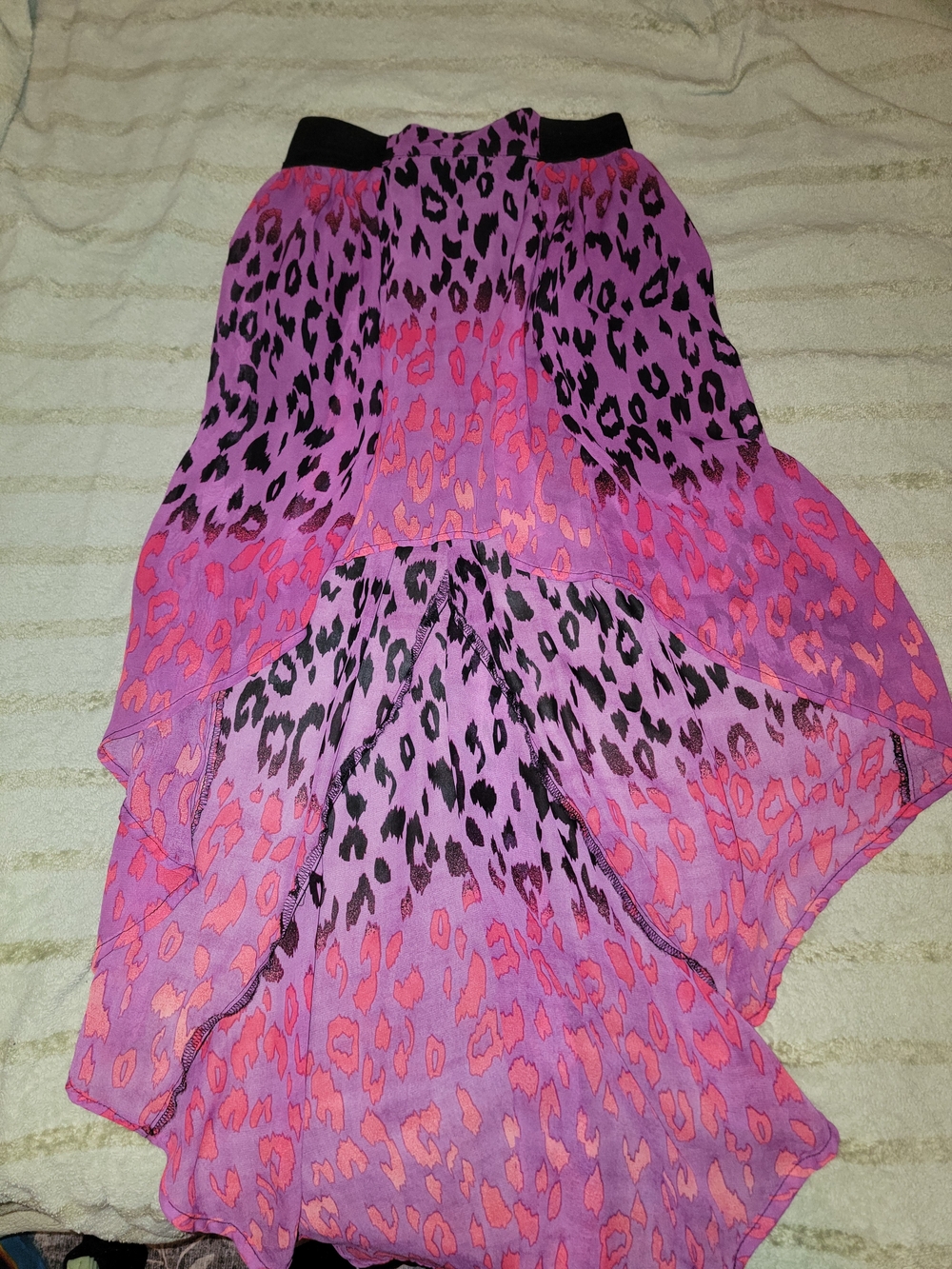 No Boundaries Purple & Black Animal Print High-Low Skirt